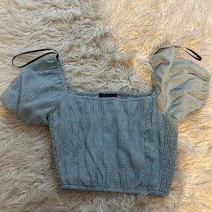 blue and white crop top from forever 21